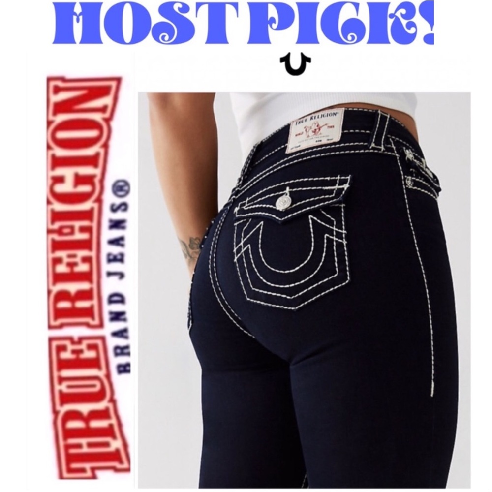 True Religion Jennie Curvy Jeans Dark Wash NWT